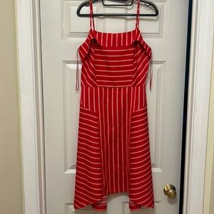 NWT Banana Republic Orange and White Stripe Dress Size 10